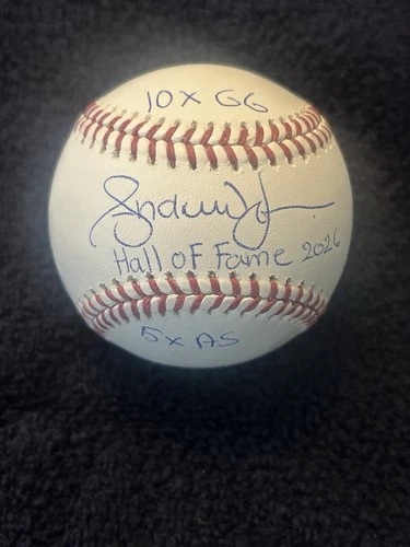 ANDRUW JONES SIGNED AUTO HALL OF FAME 2026 10X GG 5X AS OML BASEBALL JSA COA