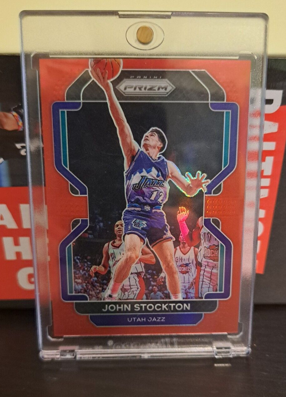 2021-22 Panini Prizm - Red Prizm #267 John Stockton /299