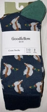 Goodfellow & Co  socks crew length multi colors 2 pr packs DUCKS & DOTS  prints