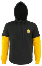 FISLL NBA Mens Golden State Warriors Layered Long Sleeve French Terry Hoodie