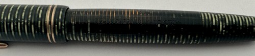 Pluma Estilográfica Parker Verde Esmeralda Perla Vacumatic Junior Rayas Laminado - Imagen 3 de 14