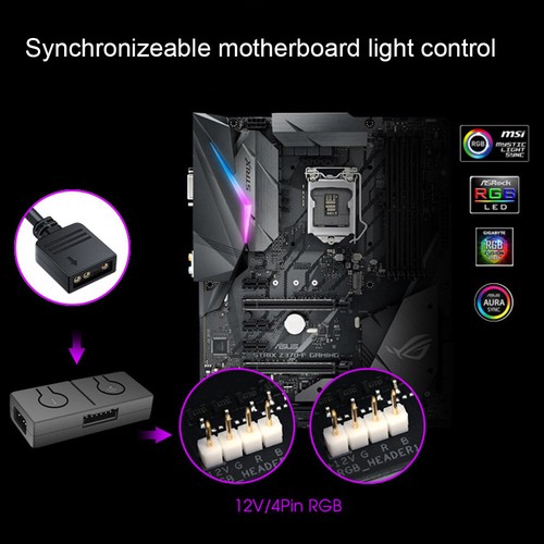 3pin To 4pin ARGB Light Fan Converter with 3-Way Splitter Built-in 50 Color Mode - Zdjęcie 4 z 12