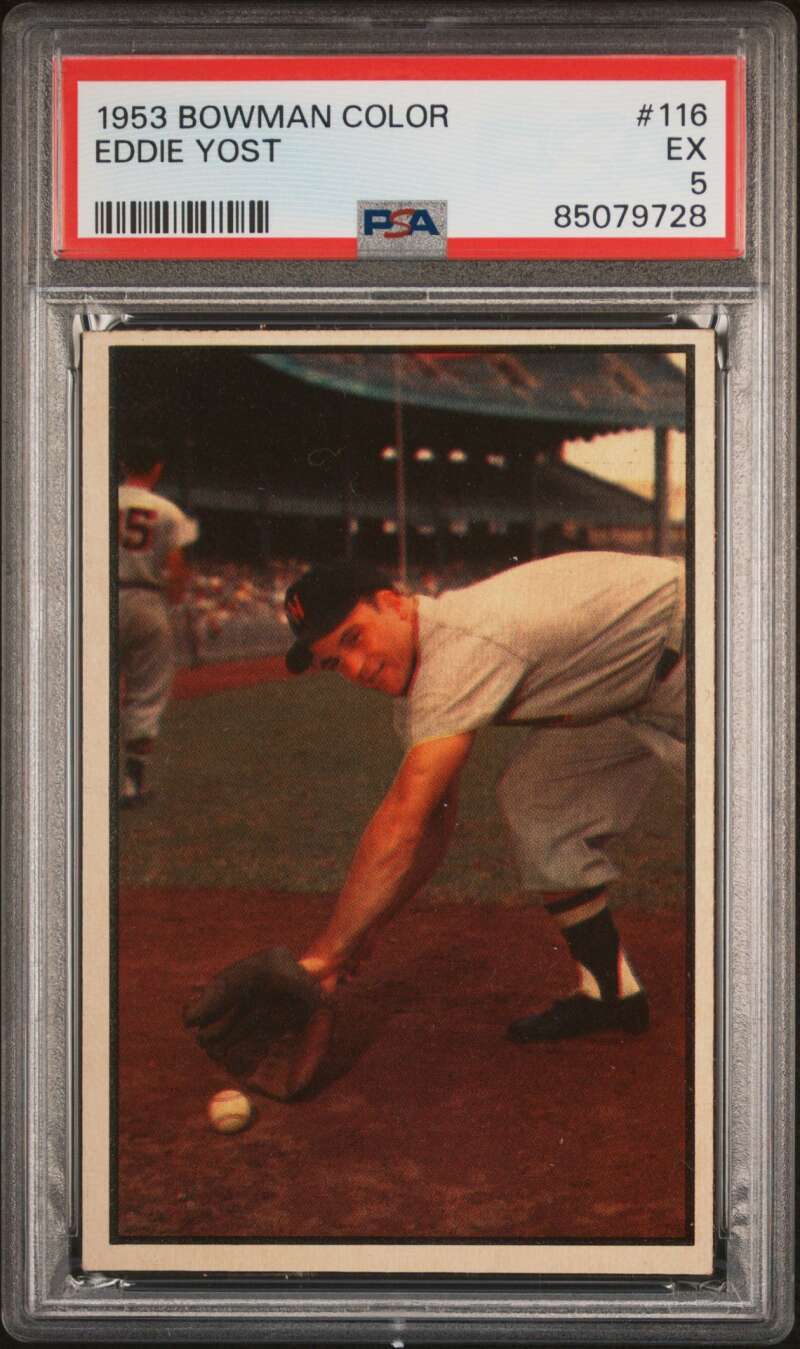 1953 Bowman Color #116 Eddie Yost PSA 5 Senators  (9728)