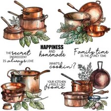 Kitchen Cooking Pot Pans Kitchen Feels Like Home What's Cookin Clear Stamps