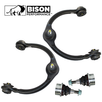 Bison Performance 4pc Front Upper Control Arm & Lower Ball Joint Kit For Jeep