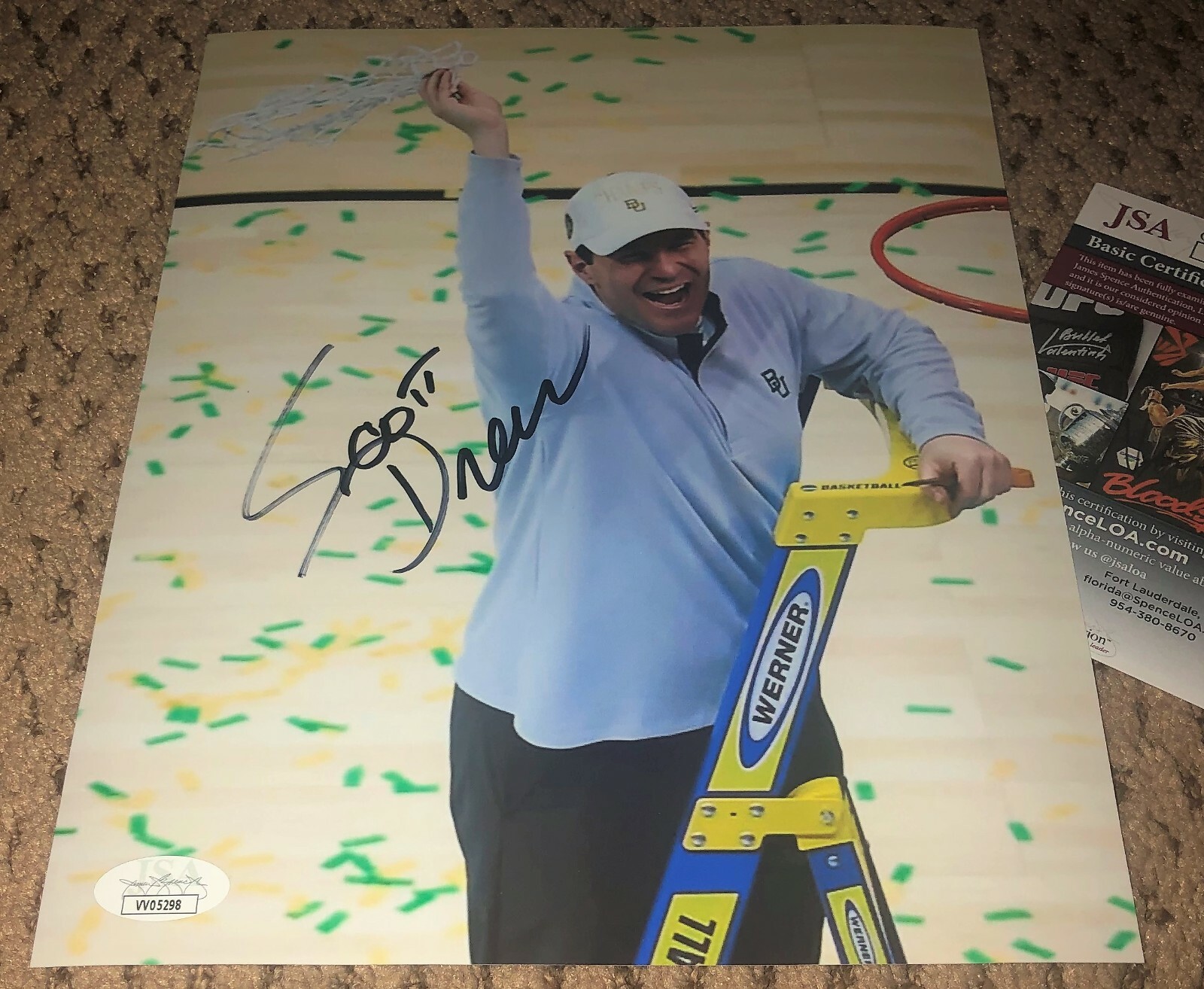 COACH SCOTT DREW SIGNED 8X10 PHOTO BAYLOR BEARS BASKETBALL JSA AUTO 