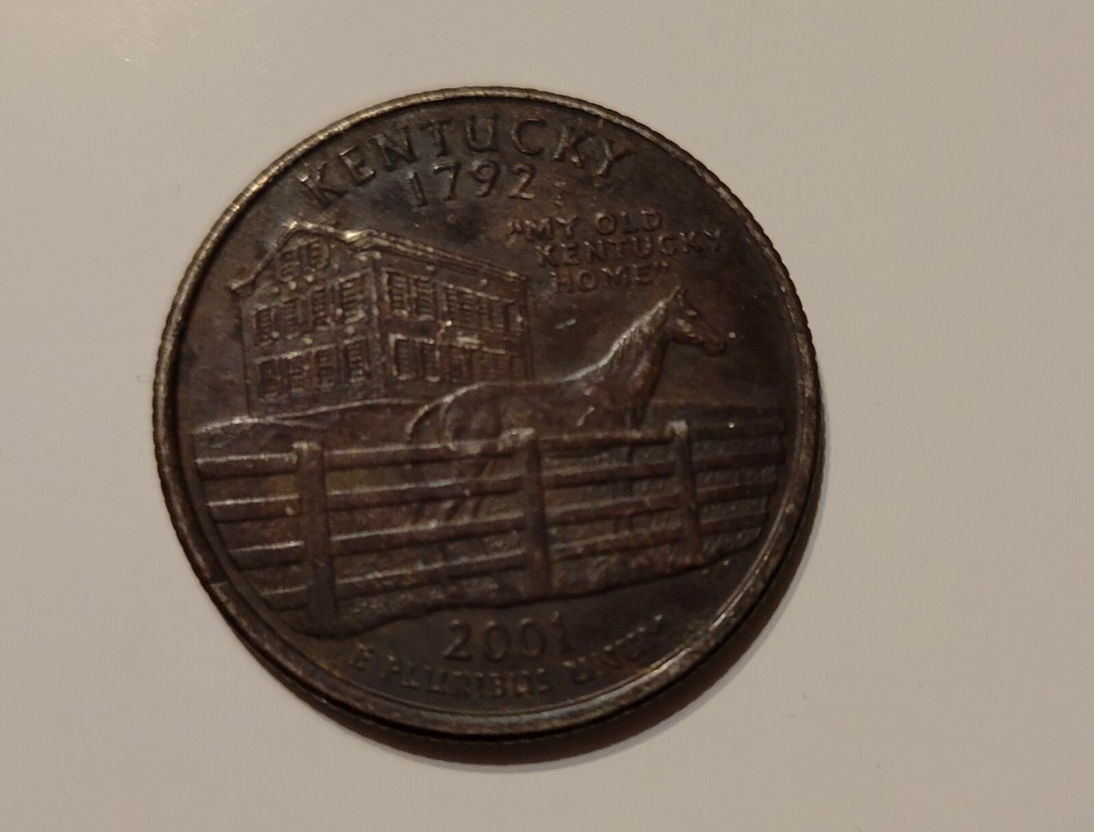 【新品未開封】2001年発行 ケンタッキー州Quarter 1 バンク•ロール 2001 D 24 KT. Layered Kentucky STATE Quarter ,
