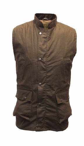 Wax Bodywarmer Waistcoat Gilet Waxed Countrywear Hunting S-5XL Olive Brown Navy - Picture 10 of 20