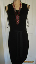 New Calvin Klein Sleeveless Belted Wool Blend Dress Size S