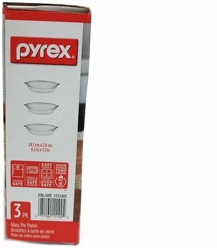 Placa pastel de vidrio Pyrex fácil de agarrar (9,5 pulgadas, paquete de 2) - Imagen 2 de 3