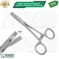Dermal Anchor Tube Hemostat Forceps 5" Dermal Tops 4mm Body Piercing German Gr
