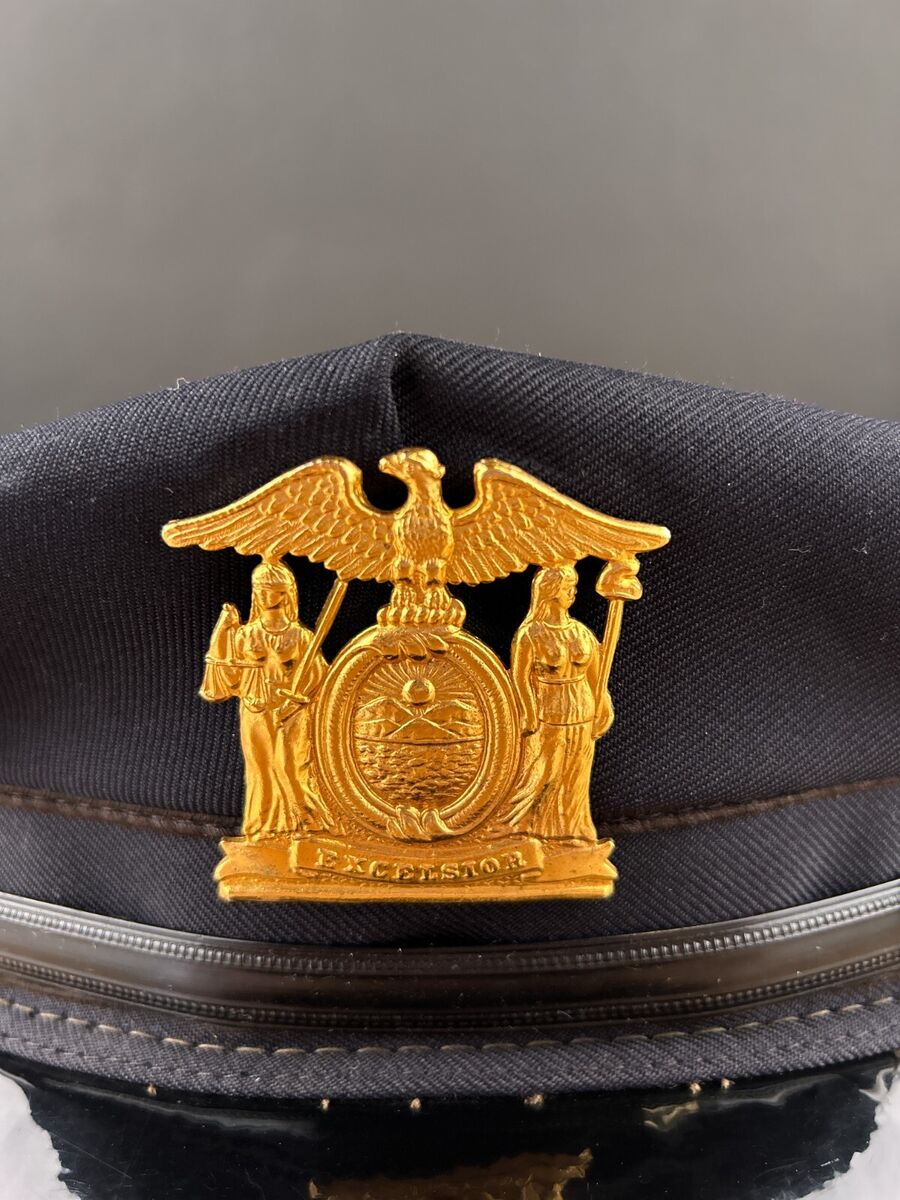 Vintage New York State Excelsior Police Cap Service Hat with Vintage New York State Excelsior Police Cap Service Hat with