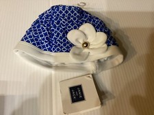 Janie and Jack SWIM CAP Baby 0-6 MTH w/ FLOWER Blue  White UPF 50 NWT 18 Fun 