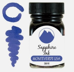 Monteverde 30ml Fountain Gemstone Pen Ink Bottle - Sapphire NEW