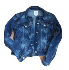 Lularoe Women's Harvey Heart Denim Jacket Xxs Stretch 2xs Casual Unicorn Rare
