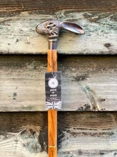 Antique head handle Working stick walking with brass wooden Cane