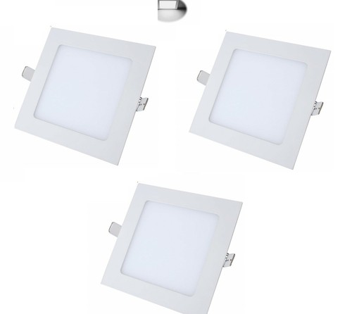 3 X LUCE DA SOFFITTO A LED QUADRATO LUCE FREDDA 6500 K PLAFONIERA DA INCASSO - Picture 1 of 3