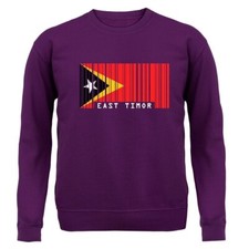 East Timor Barcode Style Flag - Kids Hoodie / Sweater - Timorese Asia Travel