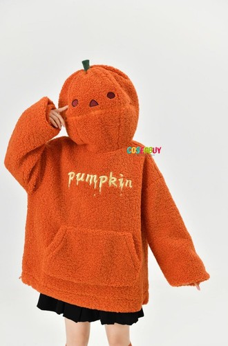 Halloween Pumpkin Head Costume Hoodie Hooded Pullover Thickening Woman Clothes - Picture 12 of 12