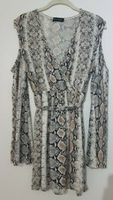 size 12 snake skin pattern dress - PLT, peep shoulder, cute
