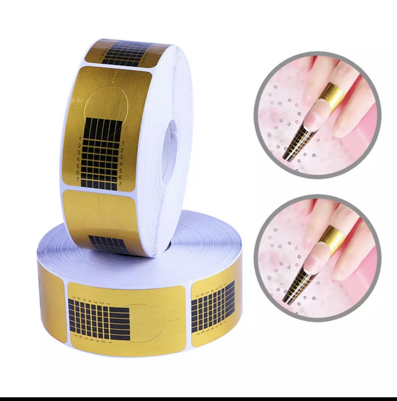 Gold Nail Forms Nail Art Sticker Adhesive Extension Guide Acrylic Tips UV Gel eBay