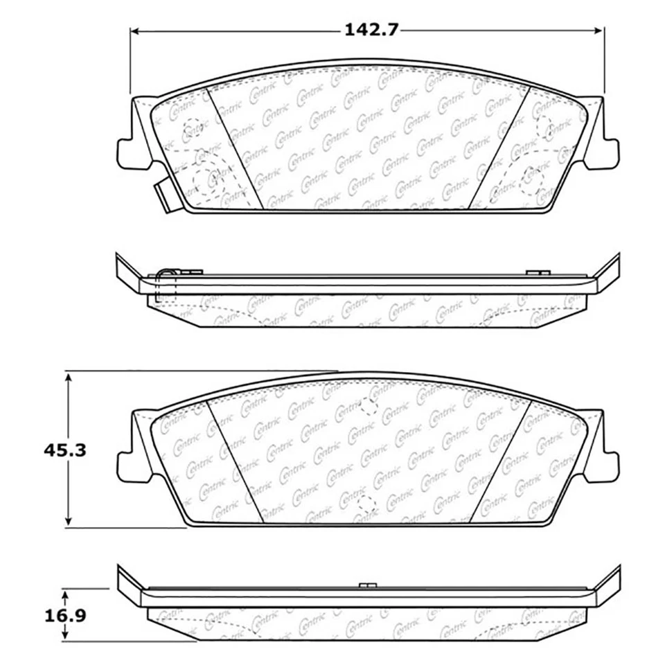 Juego de 2 pastillas de freno de cerámica delanteras + traseras centradas para Cadillac Escalade ESV Foto 3 de 4