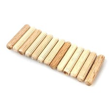 6 x 30mm Wooden Dowels - Fluted Birch Wood - Kiln Dried Pack of 12
