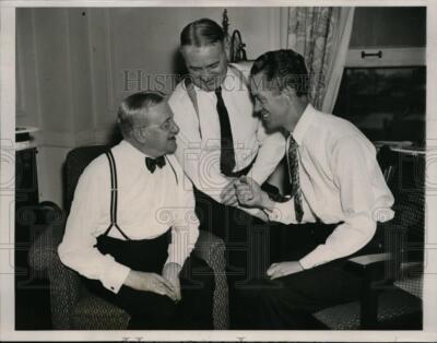 1936 Press Photo George Moses Bill Donovan E Hayes Republican Convention in Ohio