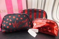 Victoria's Secret Stunning Red Black Striped Trio Make Up Beauty Bag Bwnt Victoria's Secret Stunning Red Black Striped Trio Make Up Beauty Bag Bwnt