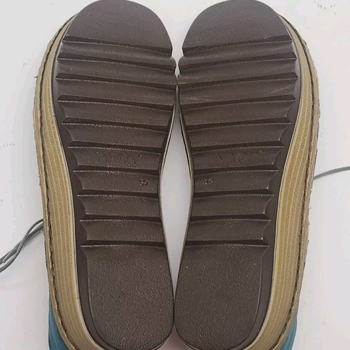 Naot Sandale Schuh blau Wildleder Riemchen Größe 8 EU 39 niedriger Keilabsatz 1,5" Absatz Schnürung zum Binden - Bild 14 von 15