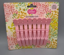 VINTAGE COSMETIC COMPANY~Set of 8 PINK Hair Sectioning Clips