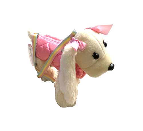 Poochie & Co.: White Plush Doggie Purse w/Heart & Rainbow Strap for Girls; NWT - Picture 4 of 12