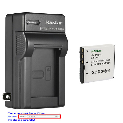 Kastar Battery AC Wall Charger for OUCCA DDV-A10 DDV-V8S DV-K109 DVH-592II