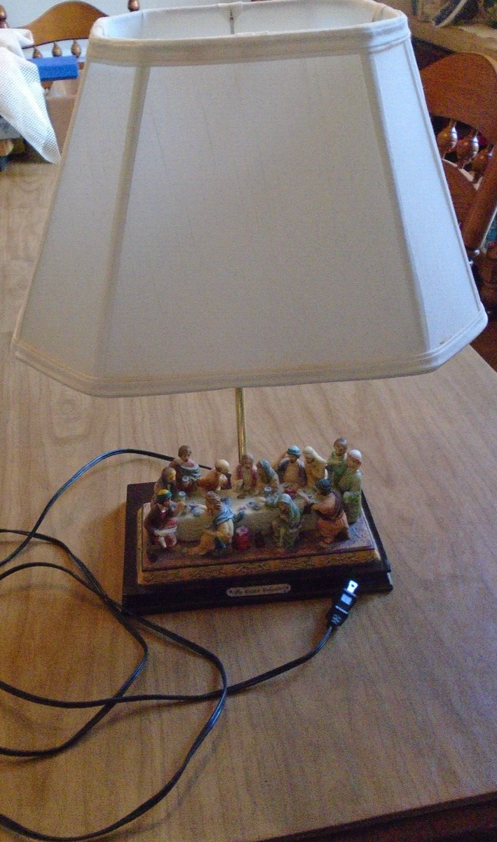 Vintage The Crosa Collection Lamp The Lord's Last Supper Resin
