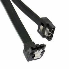 SATA Cable SATA III 6.0 GBP/s Data Cable Black New With Latch SSD HDD 90 Degree