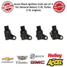 Accel Black Ignition Coils Set Of 4 For General Motors 2.0l Turbo 2.5l Engines