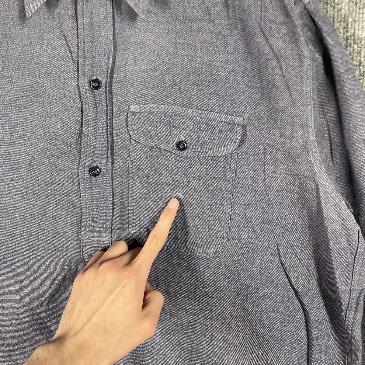 VINTAGE - ▪️40’s【RESISTEX】VINTAGE SHIRT VINTAGE 40s Resistex French Work Shirt WWII Indigo Pullover