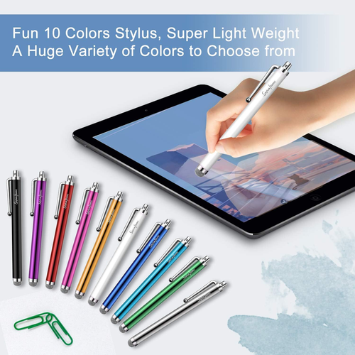 10 Pack Stylus Pens for Touch Screens, Mesh Fiber Tip Stylus Pens for Ipad Iphon - Picture 7 of 12