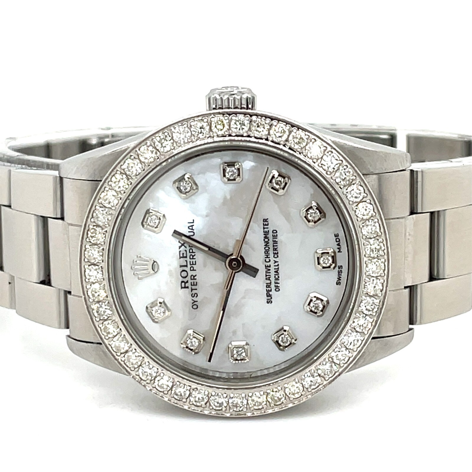 Rolex Orologio Oyster Perpetual 31Mm 1.50Ct Diamanti Quadrante MOP Acciaio foto 2