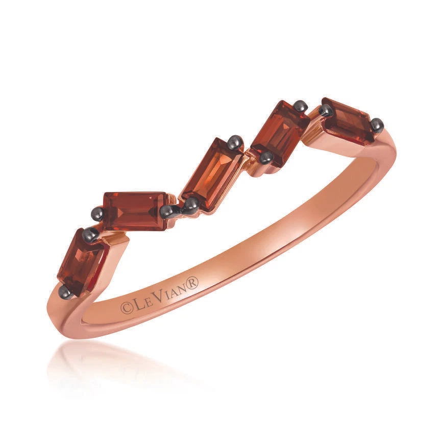 LeVian 14K Rose Gold Garnet 0.57 cts Ring Size 5.5