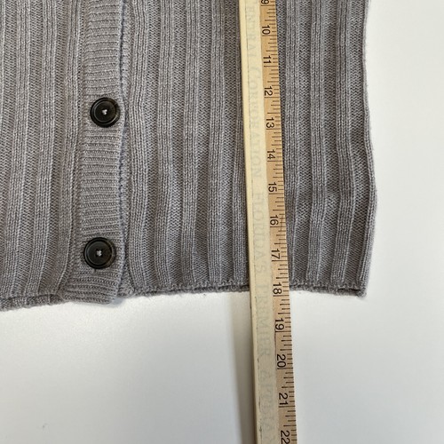 SO Girls Medium Sweater Boxy Button-Up Cardigan Ribbed Gray Classic V Neck - Picture 6 of 7