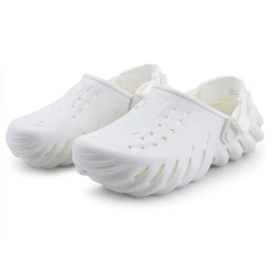 Crocs Echo Clogs Shoes Slides White 207937-100 Men s Size 8 women's 10 Brand New