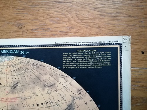 Mars map from the National Geographic - The Red Planet Mars (Feb, 1973). - Picture 4 of 7