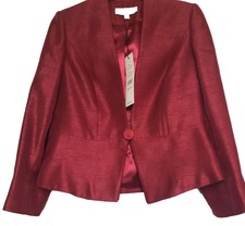 Jacques Vert Ruby Red Single Breasted Dress Jacket Uk Size 12 Bnwt