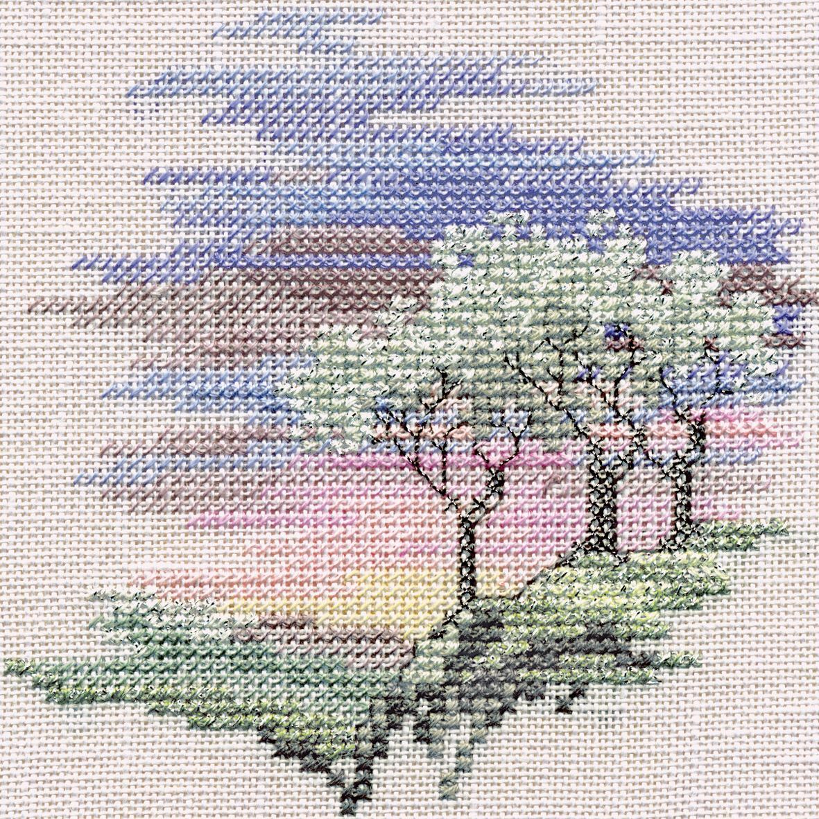 Minuets - Frosty Trees Cross Stitch Kit by Derwentwater Designs