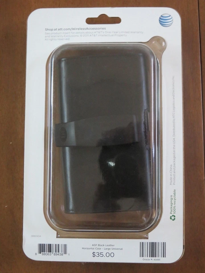 Funda de cuero horizontal AGF Premium. Compatible con la mayoría de los teléfonos grandes (por AT&T) Foto 4 de 4