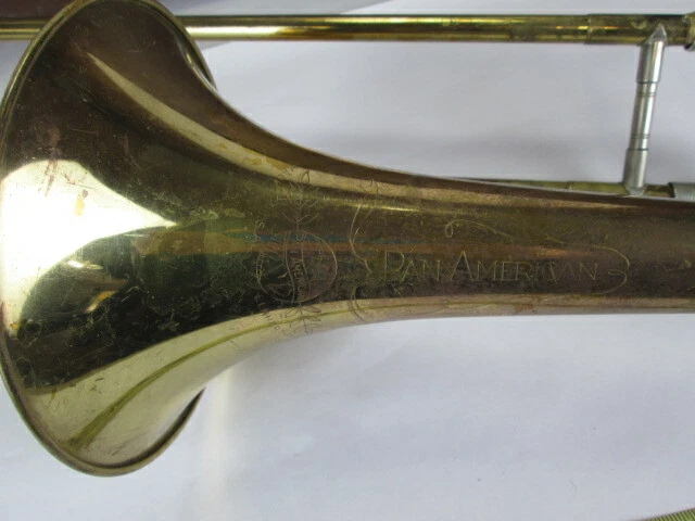 1954 Pan American Elkhart Indiana Trombone Serial 27XXXX Music Instrument w Case