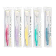Extra Soft Toothbrushes Regular Size Head , Periodontist Design Tapered Bris...