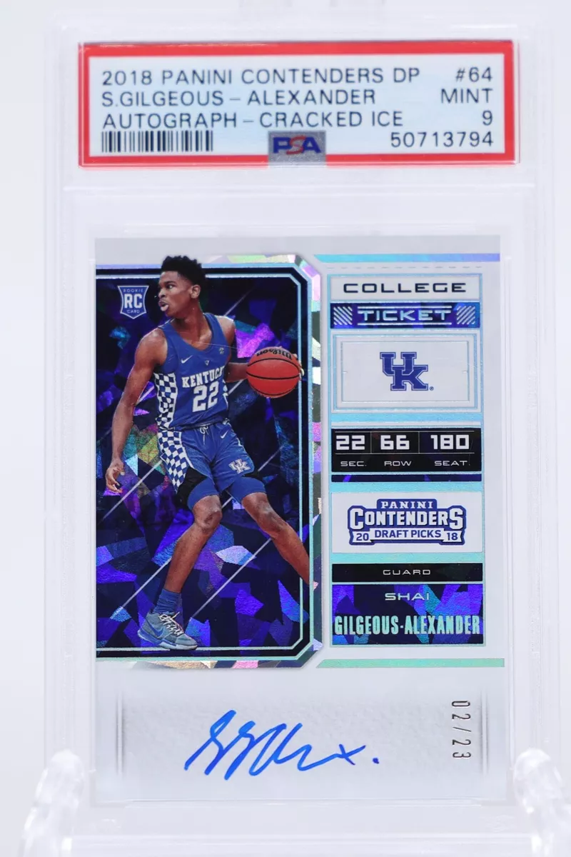 2018 Panini Contenders Shai Gilgeous Alexander AUTO Cracked Ice /23 RC PSA 9 #64