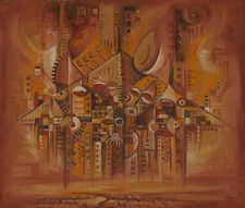 Home Sweet Home -Giclée print of surreal painting from Africa